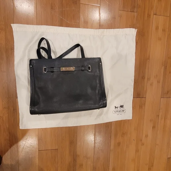 Coach Black Leather Satchel - Picture 3 of 12